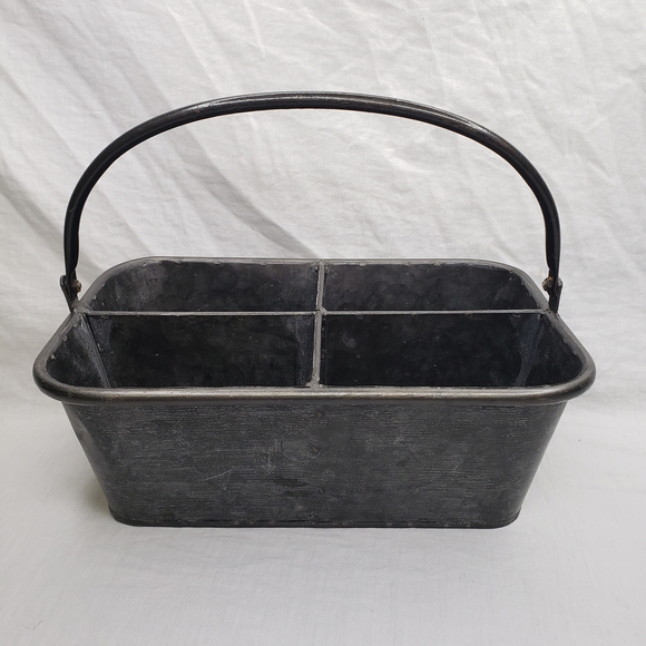 Unbranded Other - Distressed Dark Metal Storage Caddy Vintage Tin Aesthetic